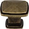 Jeffrey Alexander 1-3/16" Overall Length Lightly Distressed Antique Brass Square Milan 1 Cabinet Knob 1091AEM - alternate 4
